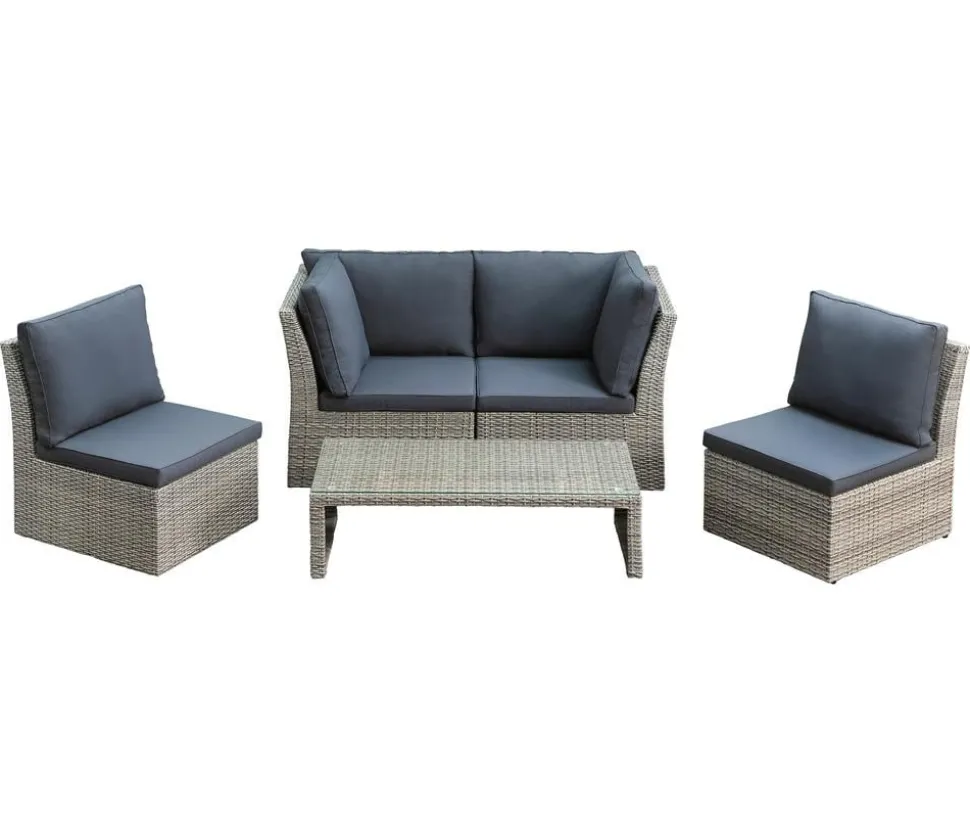 Dehner Geflecht-Lounge Rom, 4-teilig
