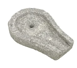 Dehner Granit-Bachlaufschale mit Loch und Anschlussstück