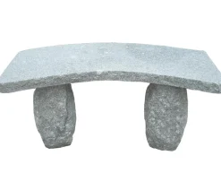 Dehner Granit-Gartenbank, gebogen, 2-Sitzer