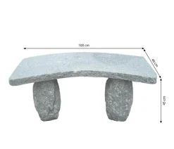 Dehner Granit-Gartenbank, gebogen, 2-Sitzer