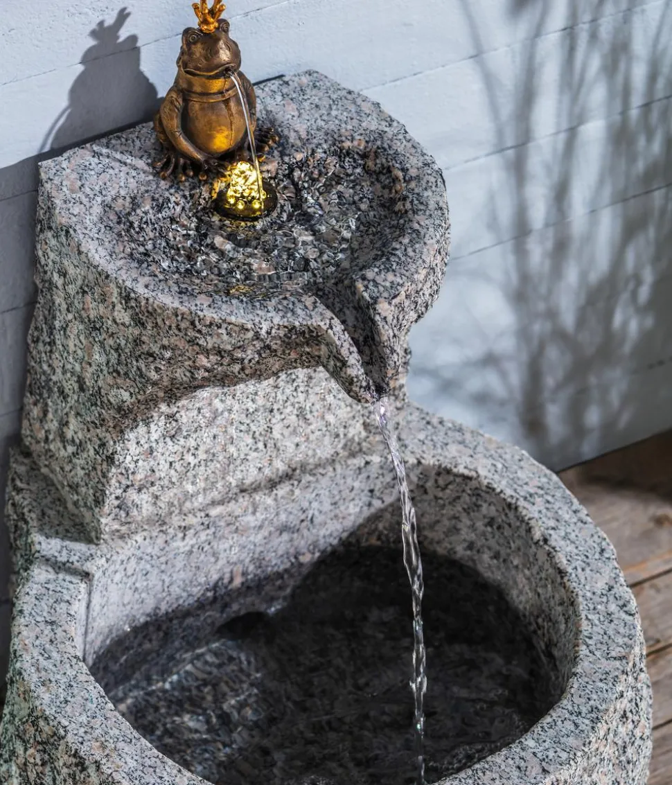 Dehner Granit-Gartenbrunnen Froschkönig, ca. Ø50/H55 cm
