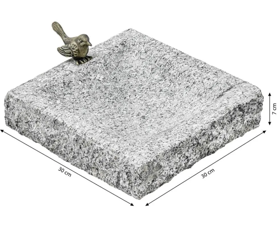 Dehner Granit-Vogeltränke, ca. B30/H7/T30 cm