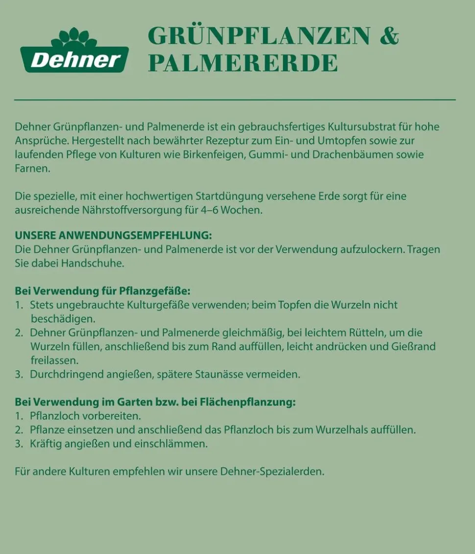 Dehner Grünpflanzen- und Palmenerde, 10 l