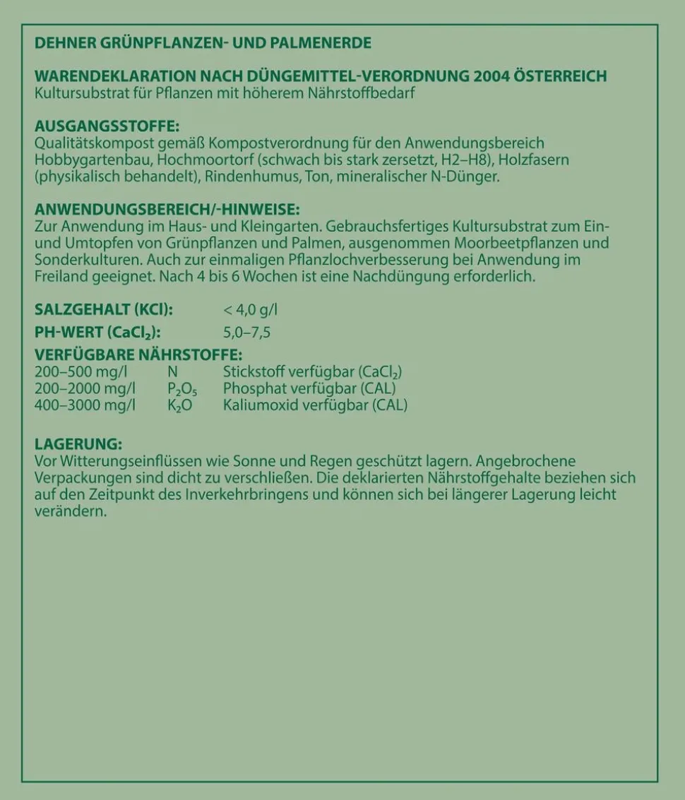 Dehner Grünpflanzen- und Palmenerde, 10 l