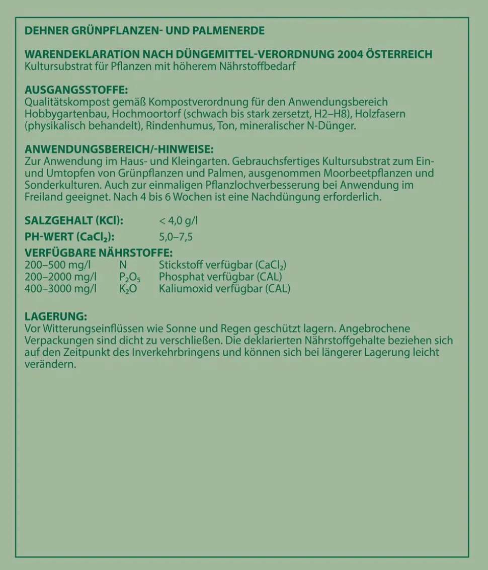 Dehner Grünpflanzen- und Palmenerde, 75 x 10 Liter