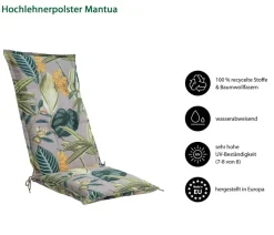 Dehner Hochlehnerauflage Mantua, ca. B50/H6/T123 cm