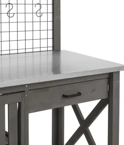 Dehner Holz-Pflanztisch Ottawa, grau, ca. B110/H134,5/T55 cm