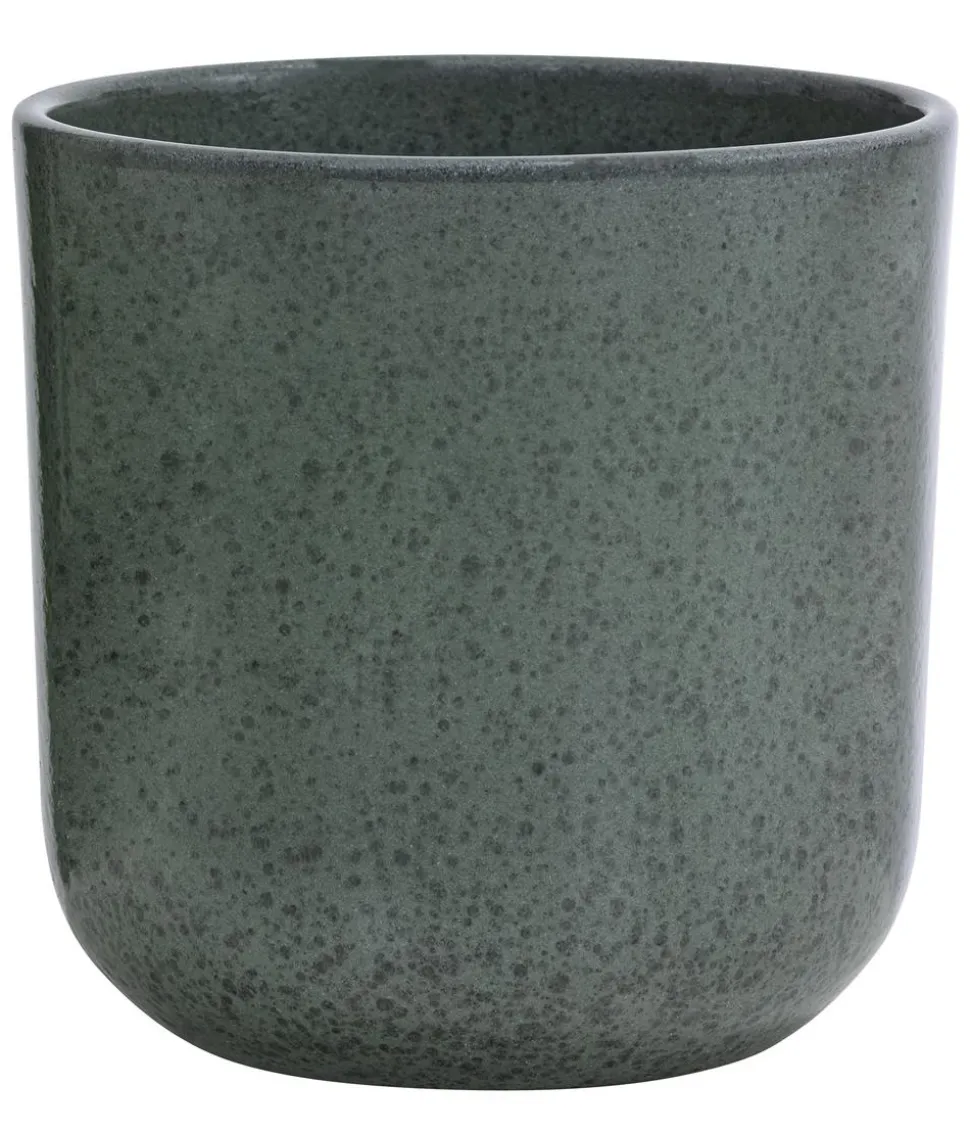 Dehner Keramik-Übertopf Brandon, rund, grün, ca. Ø13 cm