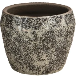 Dehner Keramik-Übertopf Godi, konisch, gold/braun, ca. Ø16 cm