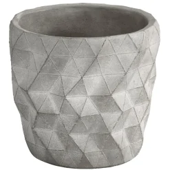 Dehner Keramik-Übertopf Kakteen, rund, grau