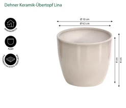Dehner Keramik-Übertopf Lina, rund