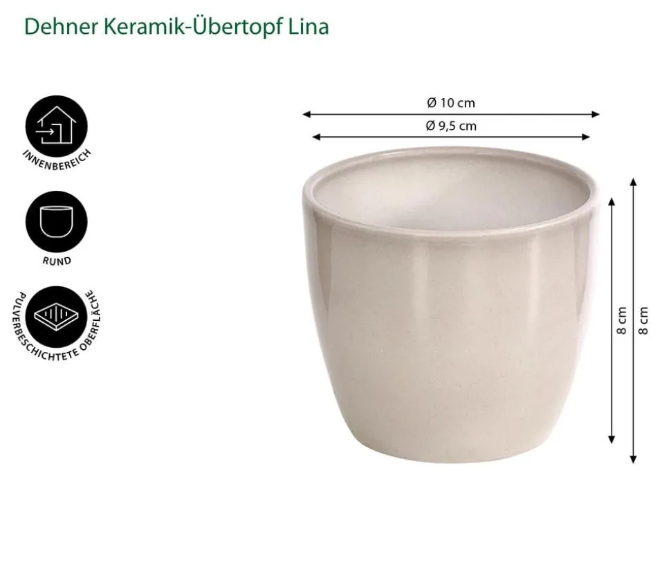 Dehner Keramik-Übertopf Lina, rund