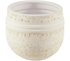 Dehner Keramik-Übertopf Rustika, bauchig, creme