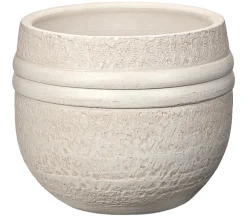 Dehner Keramik-Übertopf Rustika, bauchig, creme