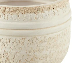 Dehner Keramik-Übertopf Rustika, bauchig, creme