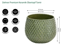 Dehner Keramik-Übertopf Tamir, bauchig