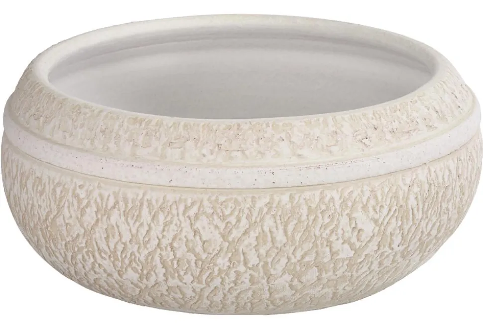 Dehner Keramik-Schale Rustika, bauchig, creme