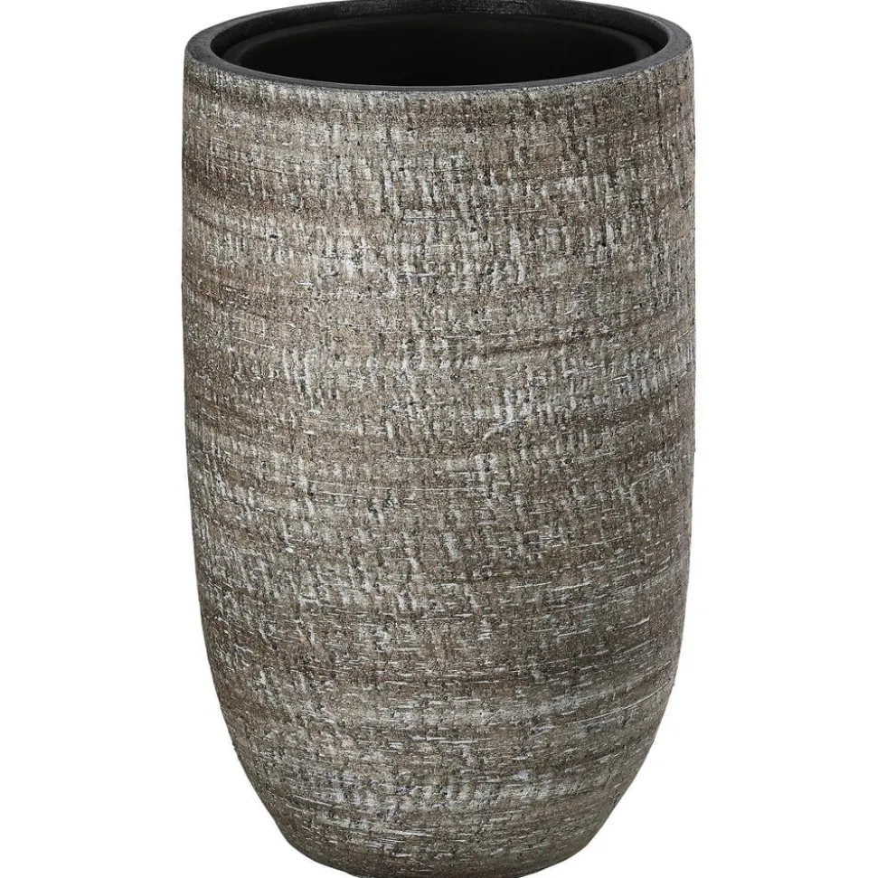 Dehner Keramik-Vase Lana, bauchig, braun