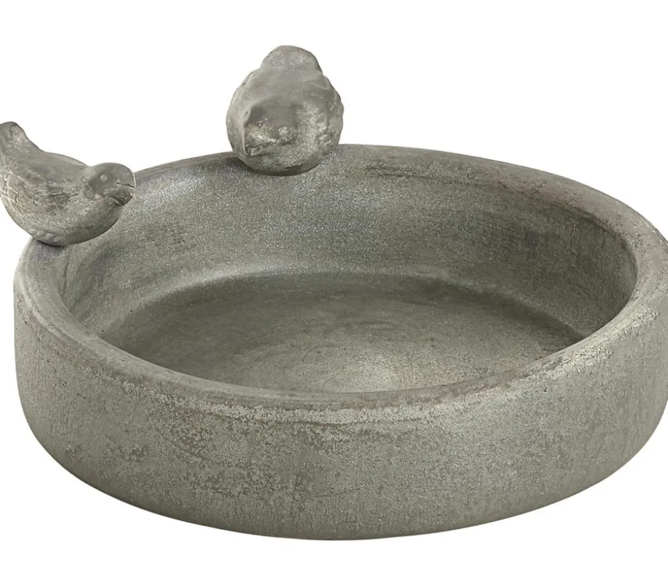 Dehner Keramik Vogeltränke mit 2 Vögeln, Ø 28 cm