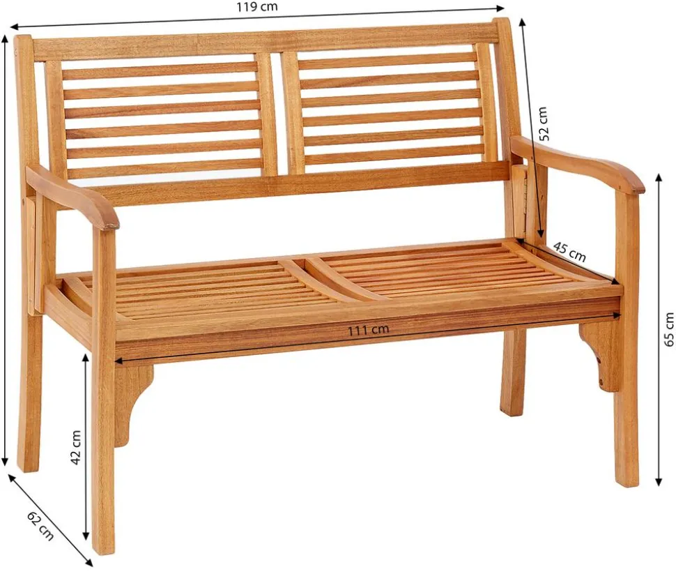 Dehner Klappbank Douglas, 2-Sitzer