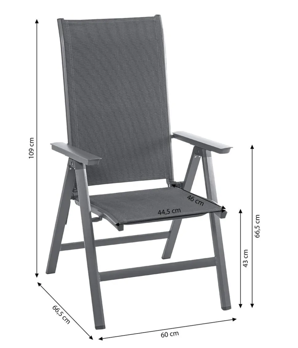 Dehner Klappsessel Cleveland, dunkelgrau