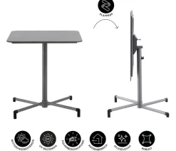 Dehner Klapptisch Chicago, ca. B70/H74/T70 cm