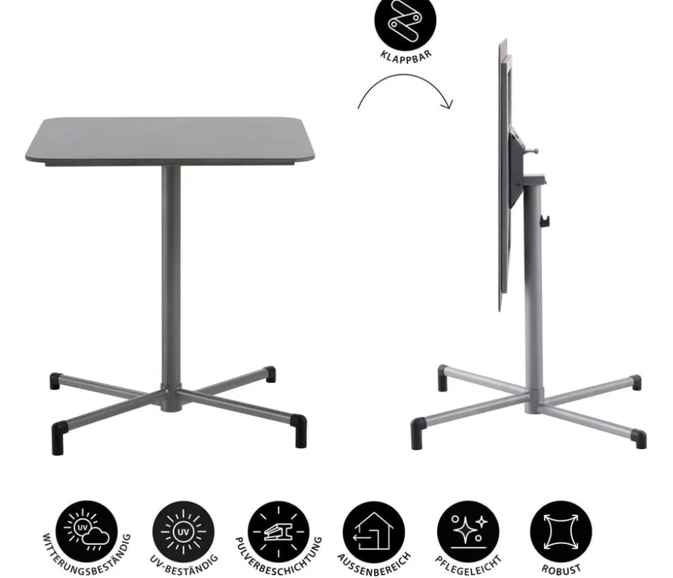 Dehner Klapptisch Chicago, ca. B70/H74/T70 cm