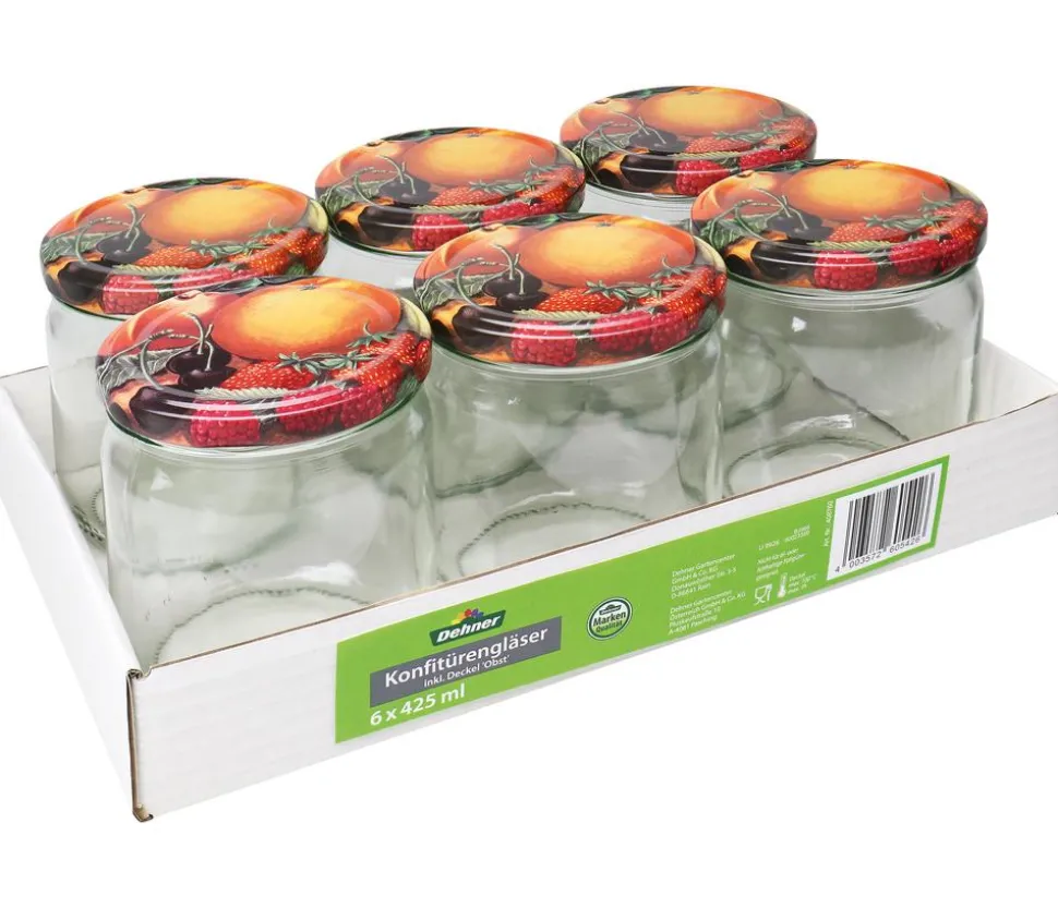 Dehner Konfitürenglas, 425 ml, 6er-Set