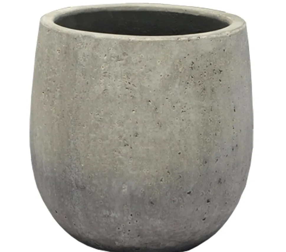 Dehner Kunststein-Topf Balloon Stone, bauchig, grau