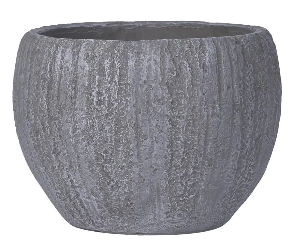 Dehner Kunststein-Topf Belfast, bauchig, grau