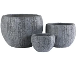 Dehner Kunststein-Topf Belfast, bauchig, grau