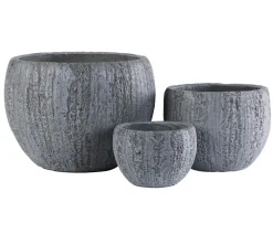 Dehner Kunststein-Topf Belfast, bauchig, grau
