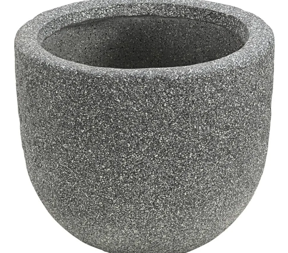 Dehner Kunststein-Topf Rock, rund, grau