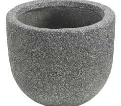 Dehner Kunststein-Topf Rock, rund, grau