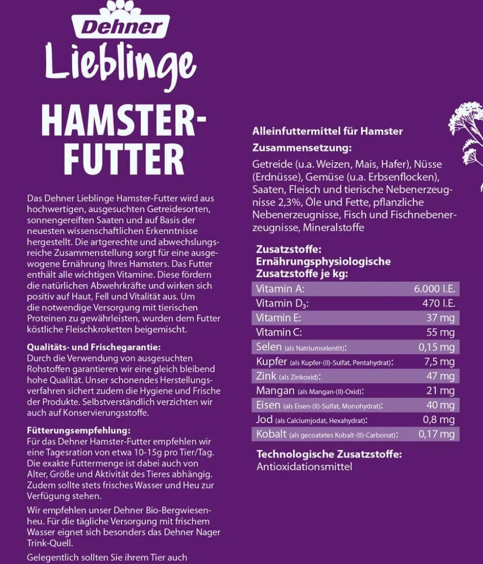 Dehner Lieblinge Hamster-Futter, 500 g
