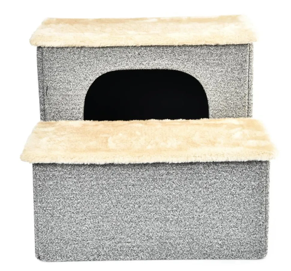 Dehner Lieblinge Haustiertreppe Sussex, grau/creme, ca. B43/H33/T35,5 cm