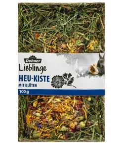 Dehner Lieblinge Heu-Kiste mit Blüten, 100 g
