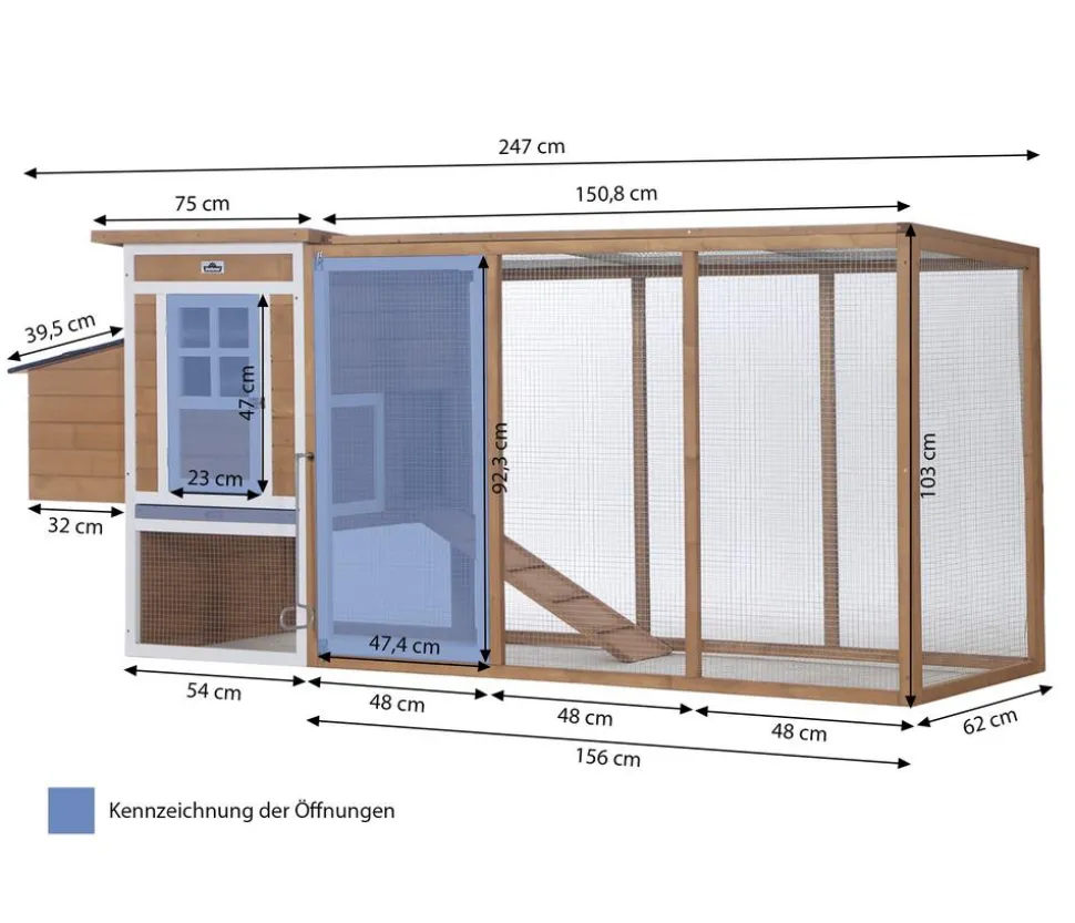 Dehner Lieblinge Hühnerstall Chicken House, ca. B247/H103/T75 cm