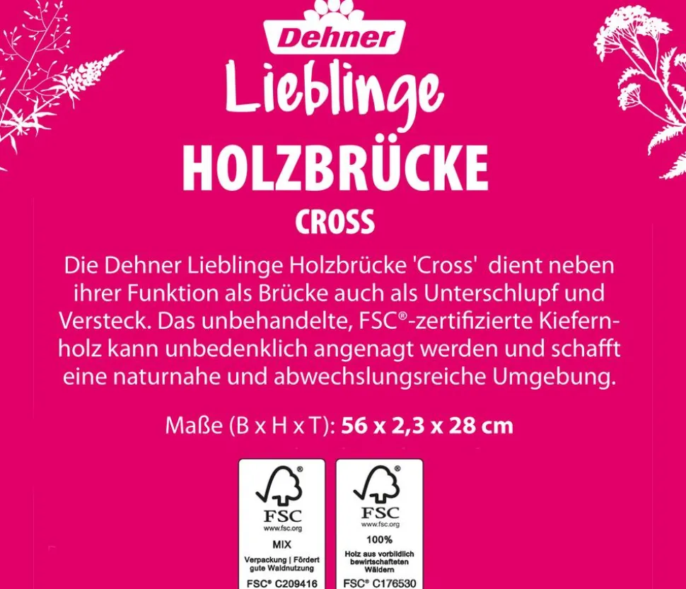 Dehner Lieblinge Holzbrücke Cross