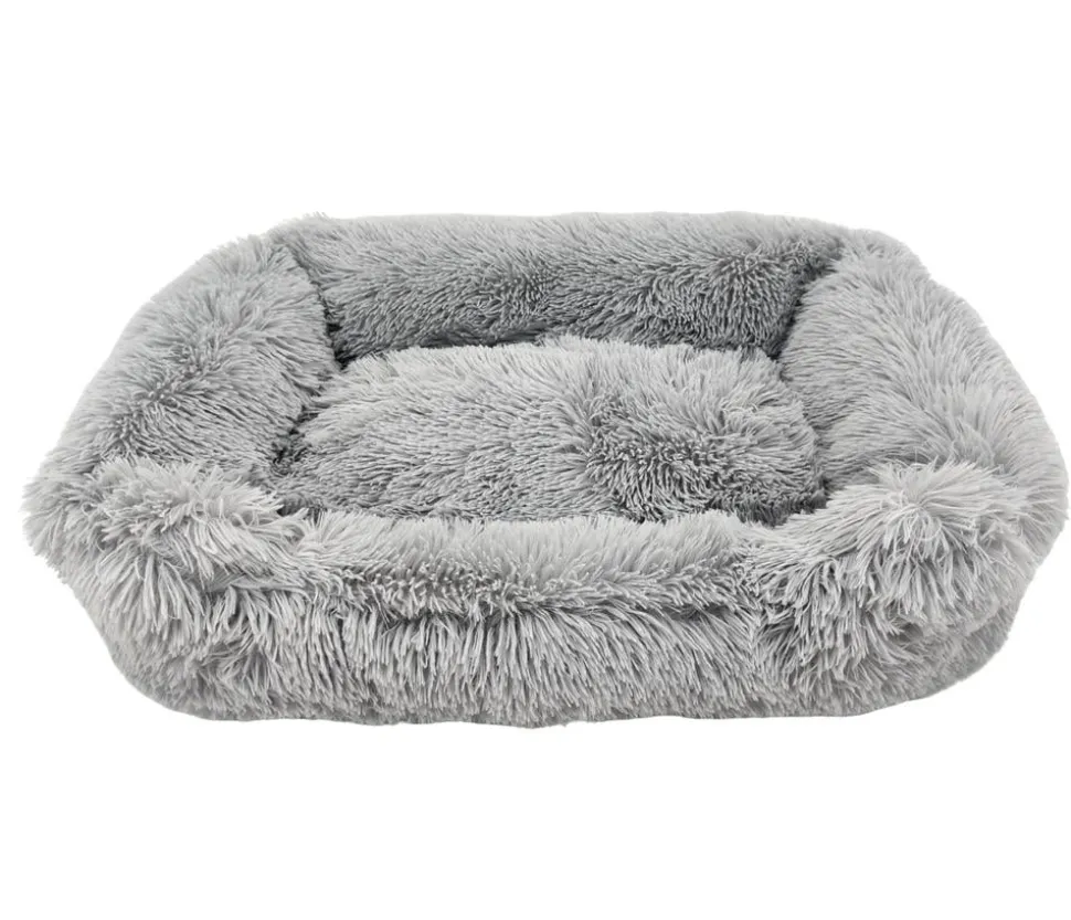 Dehner Lieblinge Hundebett Luxury Cozy, rechteckig, grau, ca. B70/H20/T50 cm