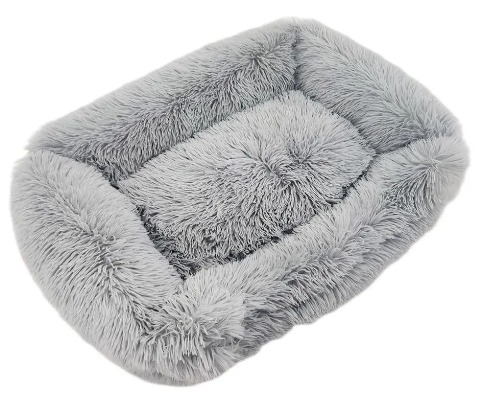 Dehner Lieblinge Hundebett Luxury Cozy, rechteckig, grau, ca. B70/H20/T50 cm