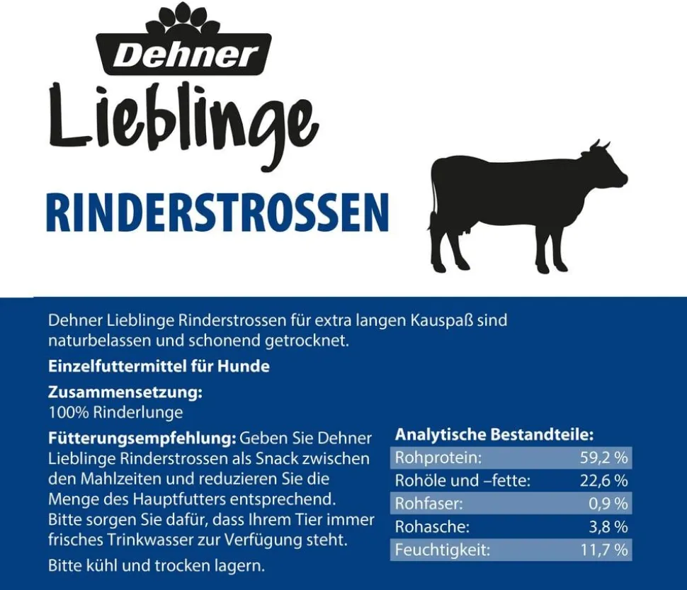 Dehner Lieblinge Hundesnack Rinderstrossen, 500 g
