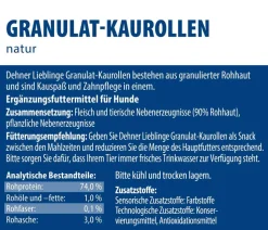 Dehner Lieblinge Hundesnack Granulat-Kaurollen, natur, 50 Stk., 350 g