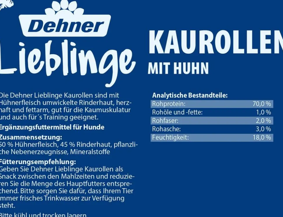Dehner Lieblinge Hundesnack Kaurollen, 200 g