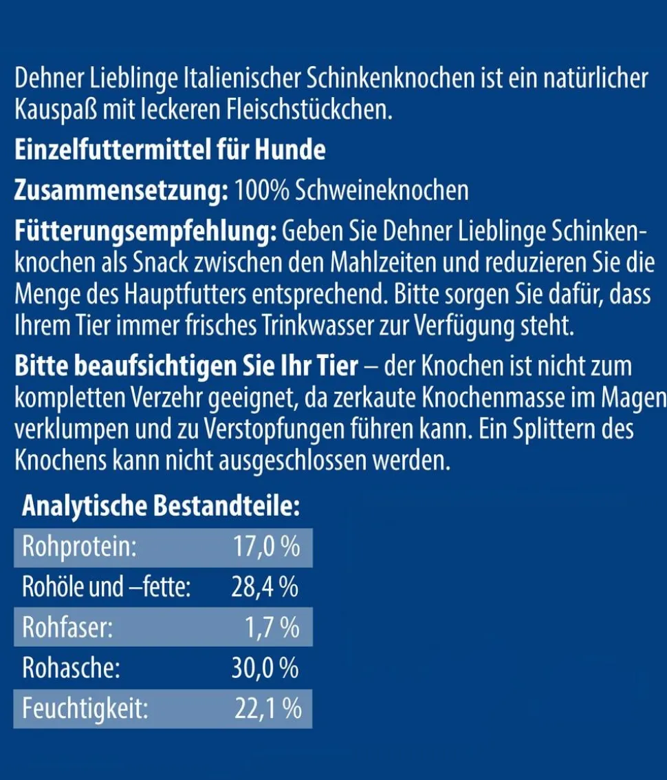 Dehner Lieblinge Hundesnack Italienischer Schinkenknochen, 390 g