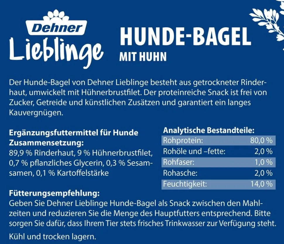 Dehner Lieblinge Hundesnack Hunde-Bagel mit Huhn