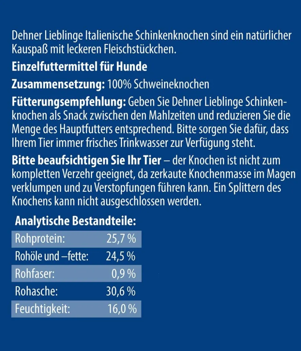 Dehner Lieblinge Hundesnack Schinkenknochen Mini