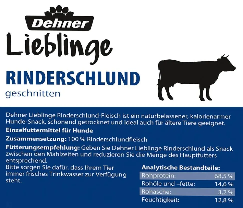 Dehner Lieblinge Hundesnack Rinderschlund geschnitten