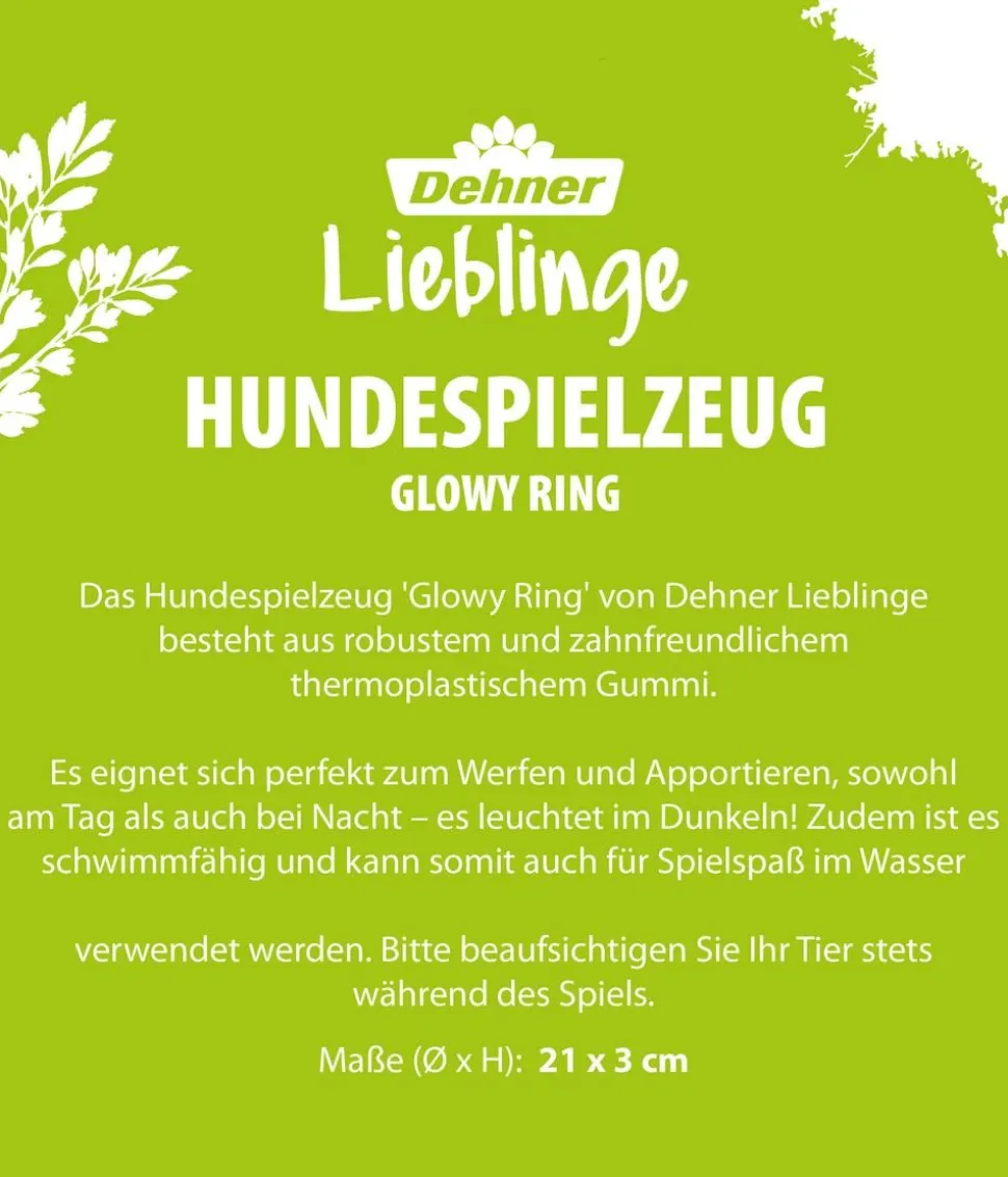 Dehner Lieblinge Hundespielzeug Glowy Ring, ca. Ø21/H3 cm