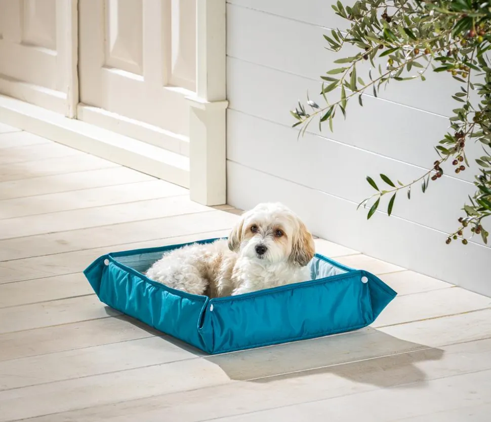 Dehner Lieblinge 2in1-Kühlmatte Serenity, rechteckig, blau, ca. B73,5/H4/T63 cm